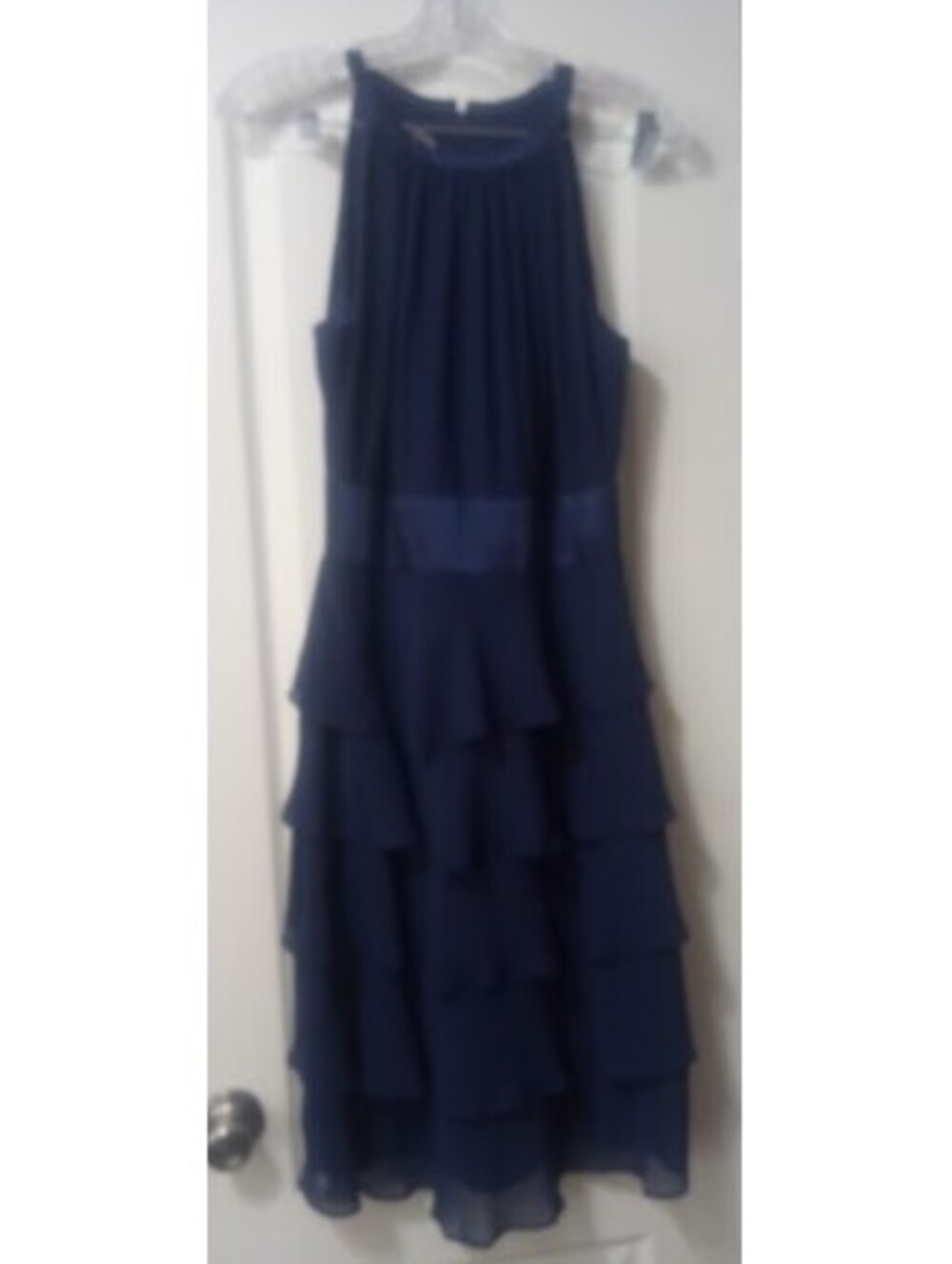 Navy Tiered Halter Dress | Elegant | Perfect for evening events GUC